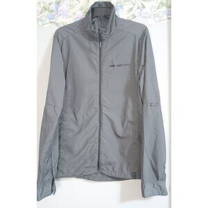 Shimano Large Grey Lightweight Packable Zip Cycling Traveling Windbreaker Jacket